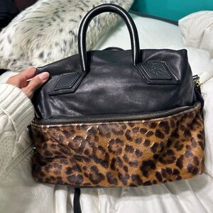 Jas MB London leather Leopard Print Travel bag/ Satchel / Top Handle Handbag